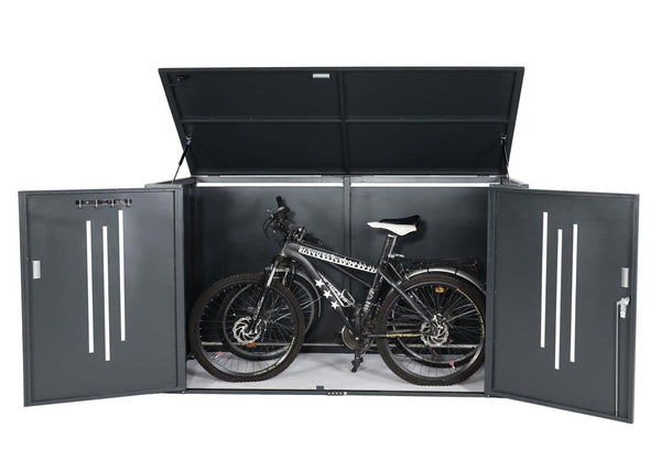 Abschliessbare Fahrradgarage Metall für 2 Räder. anthrazit