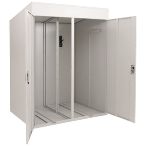 Abschliessbare Fahrradgarage für 2 Räder Metall hellgrau 213x158x125cm