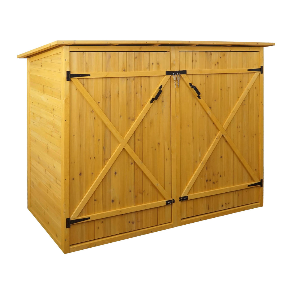 Abschliessbare Fahrradgarage Braun Metall-Fahrradbox 152x184x98cm