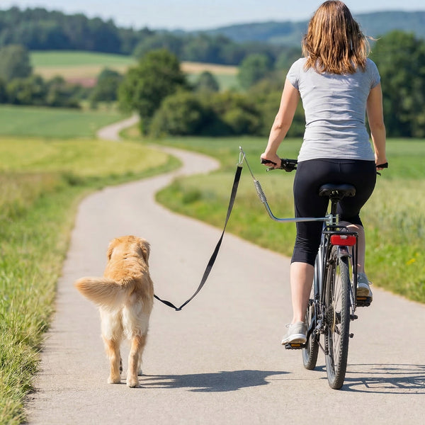 Fahrradleine für Hunde verstellbar abnehmbar mit Stossdämpfer