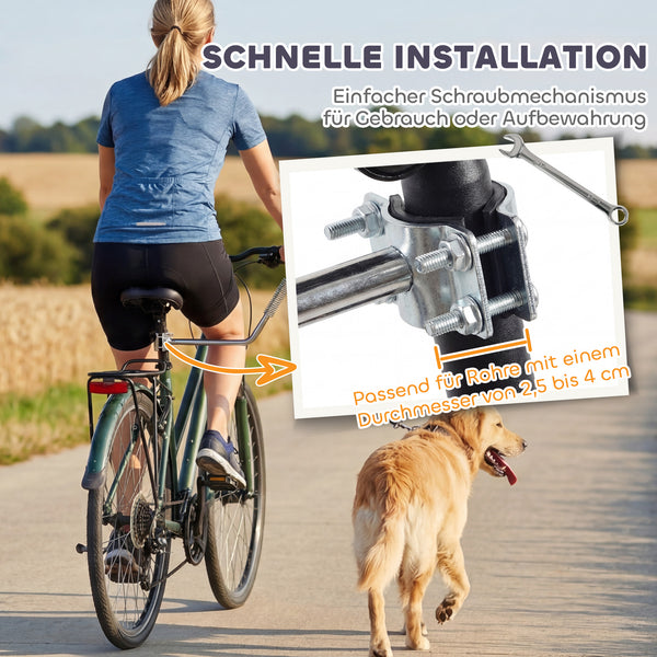 Fahrradleine für Hunde verstellbar abnehmbar mit Stossdämpfer
