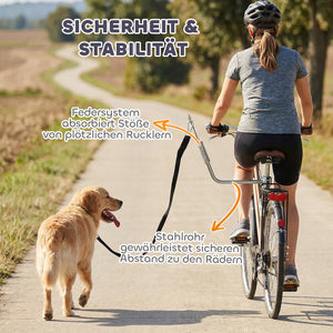 Fahrradleine für Hunde verstellbar abnehmbar mit Stossdämpfer