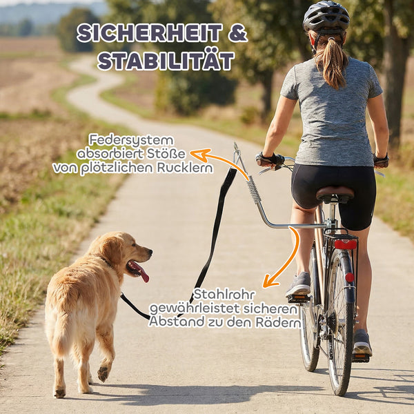 Fahrradleine für Hunde verstellbar abnehmbar mit Stossdämpfer