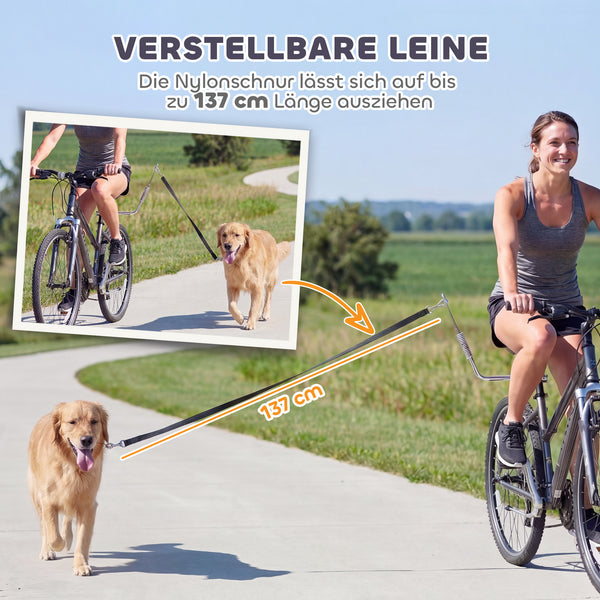 Fahrradleine für Hunde verstellbar abnehmbar mit Stossdämpfer