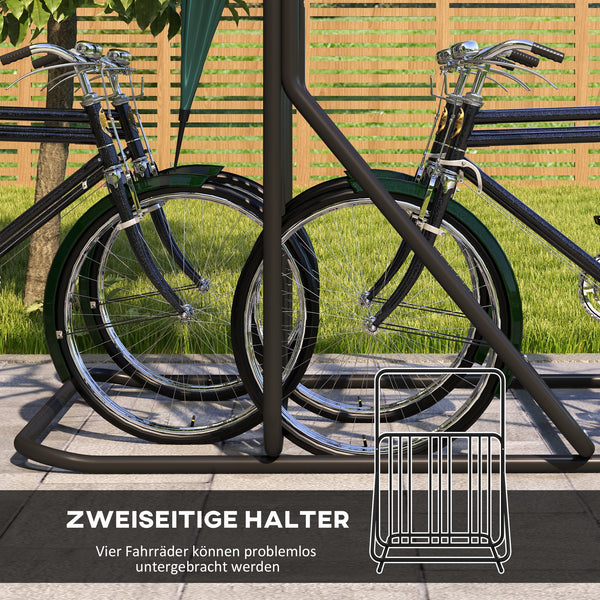Fahrradständer wetterfest mit Halterung für 4 Fahrräder