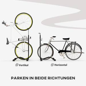 Fahrradständer 45x44x118cm wetterfest Metall Schwarz
