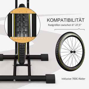 Fahrradständer 45x44x118cm wetterfest Metall Schwarz