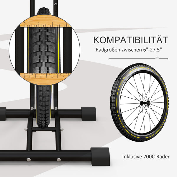 Fahrradständer 45x44x118cm wetterfest Metall Schwarz