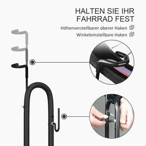 Fahrradständer 45x44x118cm wetterfest Metall Schwarz