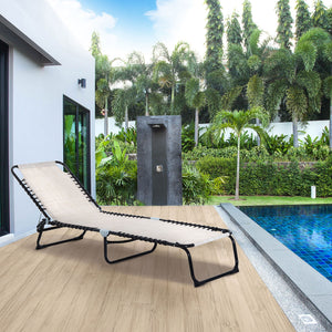 Faltbare Sonnenliege 4-stufig verstellbar Beige