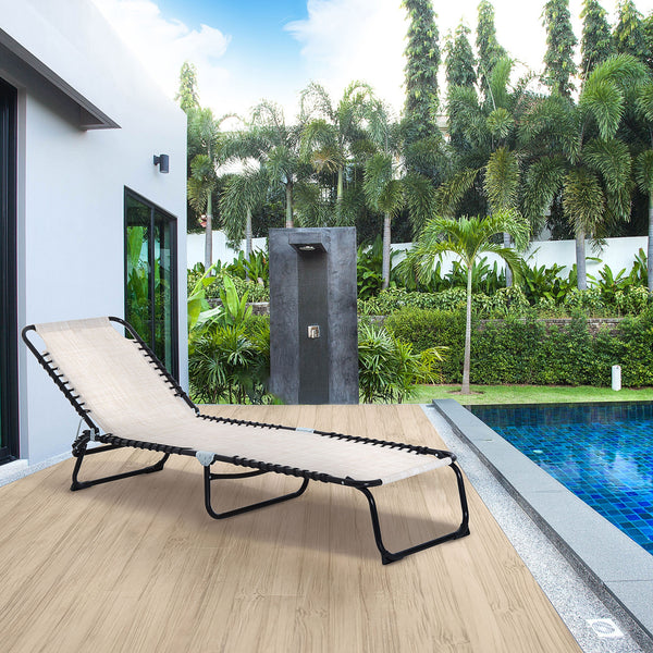 Faltbare Sonnenliege 4-stufig verstellbar Beige