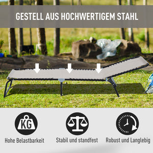 Faltbare Sonnenliege 4-stufig verstellbar Beige