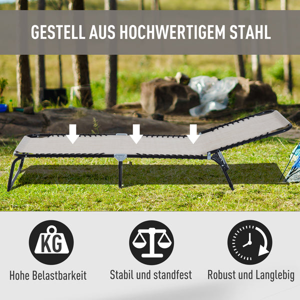 Faltbare Sonnenliege 4-stufig verstellbar Beige