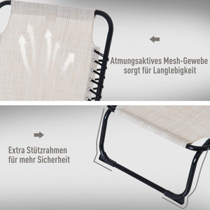 Faltbare Sonnenliege 4-stufig verstellbar Beige
