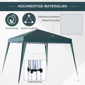 Faltpavillon 24x24m UV-Schutz faltbar Grün