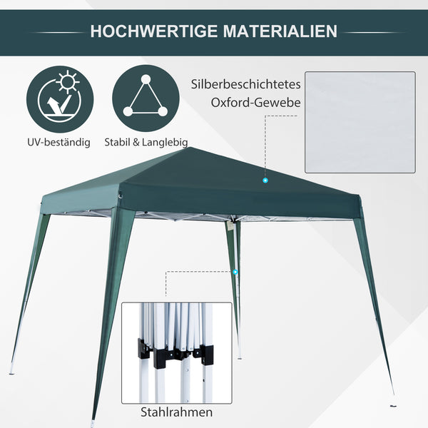 Faltpavillon 24x24m UV-Schutz faltbar Grün