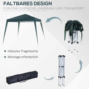 Faltpavillon 24x24m UV-Schutz faltbar Grün