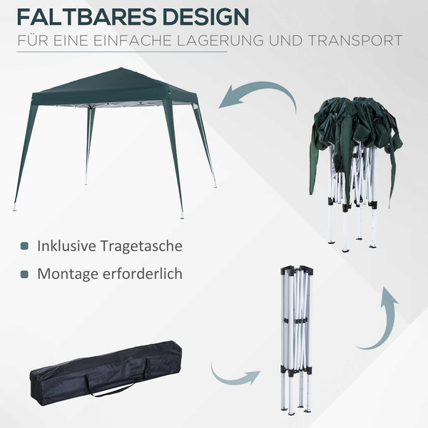Faltpavillon 24x24m UV-Schutz faltbar Grün