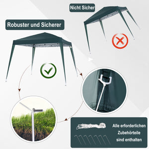 Faltpavillon 24x24m UV-Schutz faltbar Grün