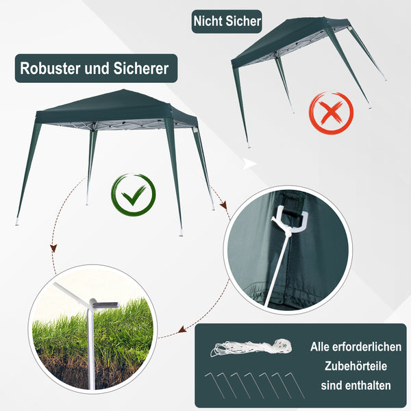 Faltpavillon 24x24m UV-Schutz faltbar Grün