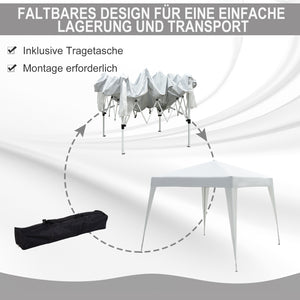 Faltpavillon 24x24m UV-Schutz faltbar Weiss