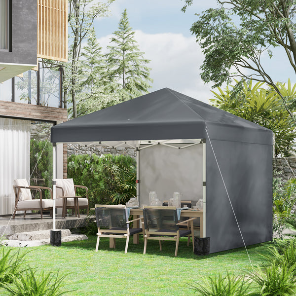 Faltpavillon 297x297m UV-Schutz Stahl Dunkelgrau