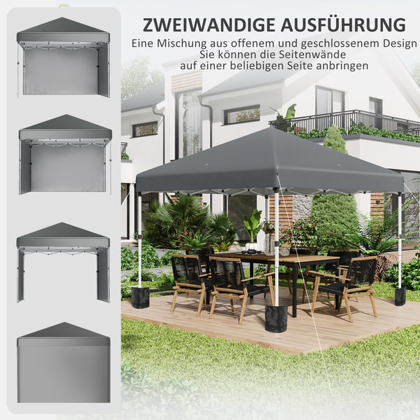 Faltpavillon 297x297m UV-Schutz Stahl Dunkelgrau