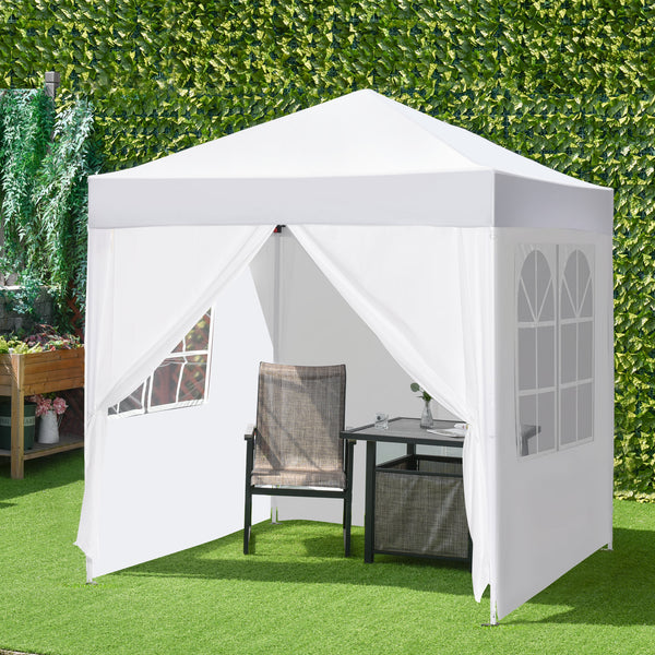 Faltpavillon 2x2m mit 4 Seitenwänden Weiss