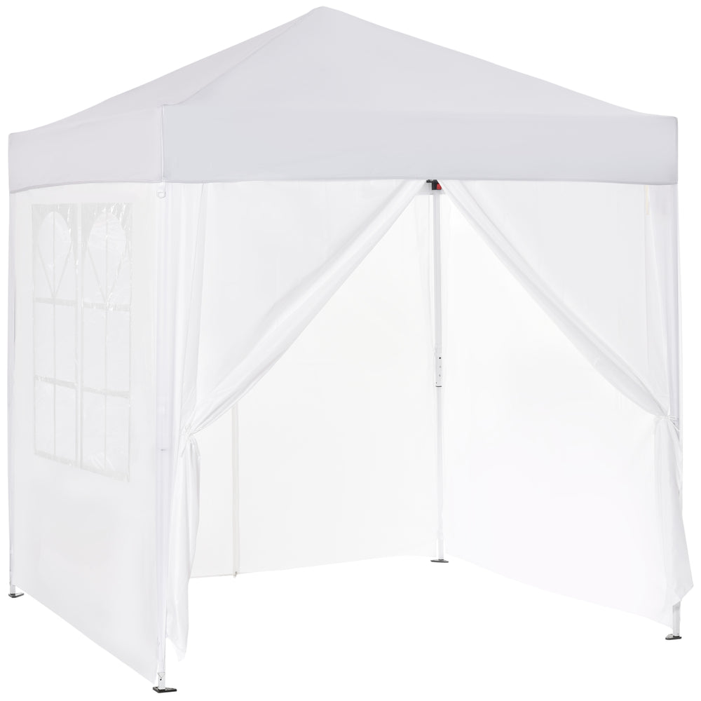 Faltpavillon 2x2m mit 4 Seitenwänden Weiss