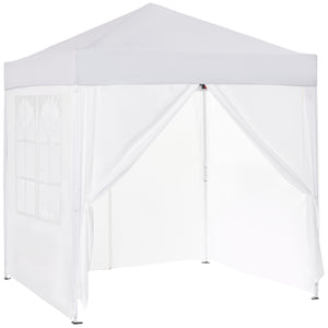 Faltpavillon 2x2m mit 4 Seitenwänden Weiss