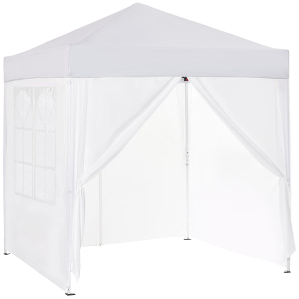 Faltpavillon 2x2m mit 4 Seitenwänden Weiss