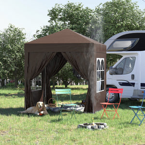 Faltpavillon 2x2m mit Seitenwänden & Fenstern Weiss