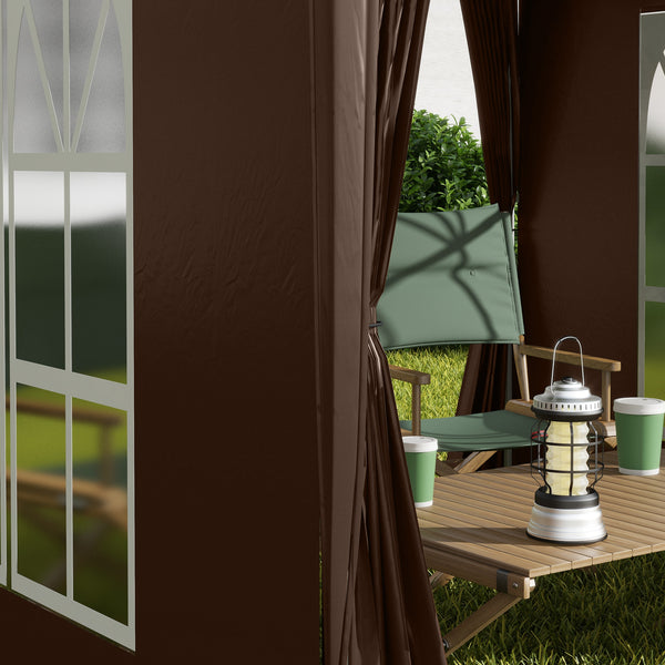 Faltpavillon 2x2m mit Seitenwänden & Fenstern Weiss