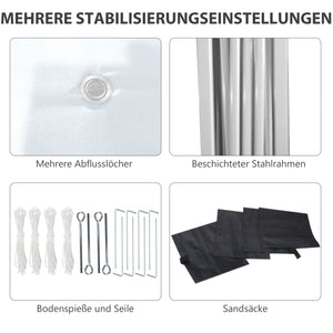 Faltpavillon 3x3m mit 2 Seitenwände