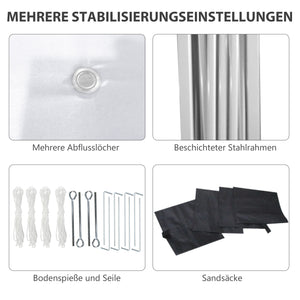 Faltpavillon 3x3m mit 2 Seitenwände