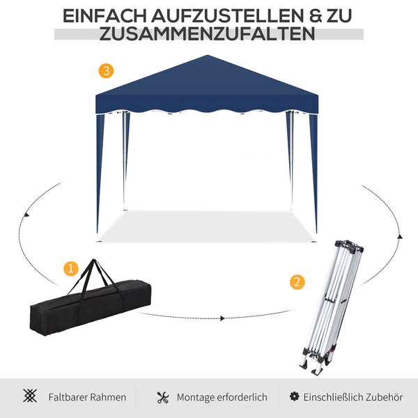Faltpavillon 3x3m höhenverstellbar Blau