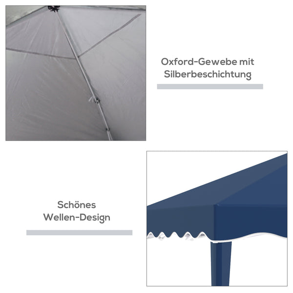 Faltpavillon 3x3m höhenverstellbar Blau