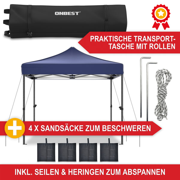 Faltpavillon 3x3m Popup Pavillon Pergola Blau