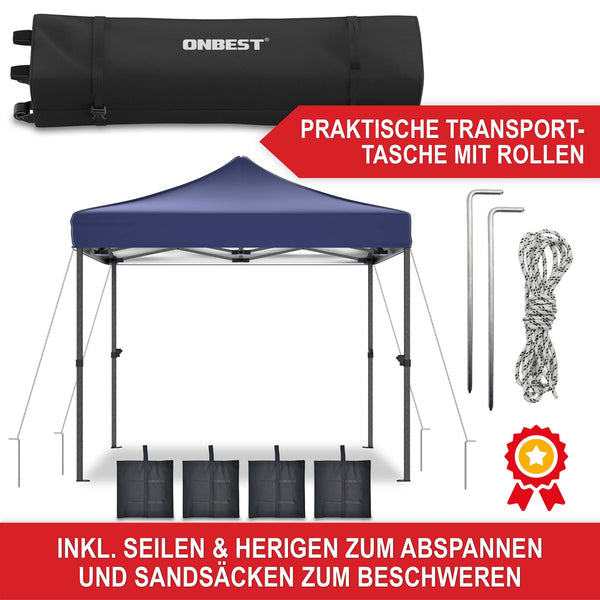 Faltpavillon 3x3m Popup Pavillon Pergola Blau
