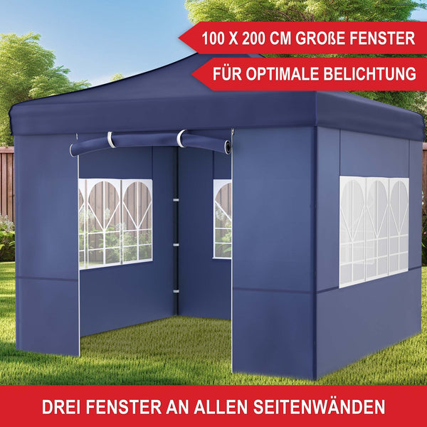 Faltpavillon 3x3m Popup Pavillon Pergola Blau