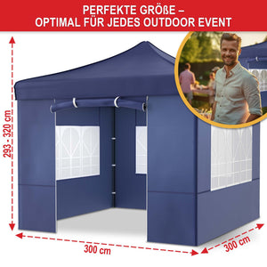Faltpavillon 3x3m Popup Pavillon Pergola Blau