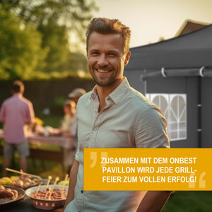 Faltpavillon 3x3m Popup Pavillon Pergola Grau