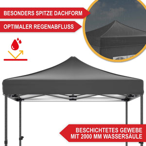 Faltpavillon 3x3m Popup Pavillon Pergola Grau