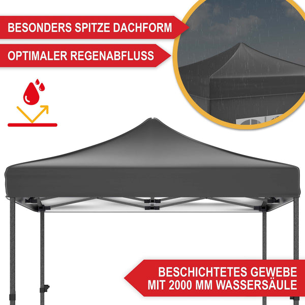 Faltpavillon 3x3m Popup Pavillon Pergola Grau