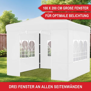 Faltpavillon 3x3m Popup Pavillon Pergola Weiss