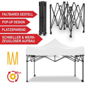 Faltpavillon 3x3m Popup Pavillon Pergola Weiss