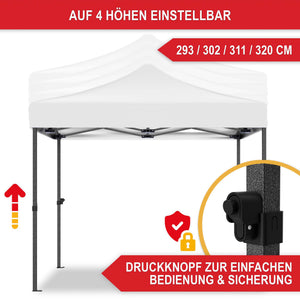Faltpavillon 3x3m Popup Pavillon Pergola Weiss