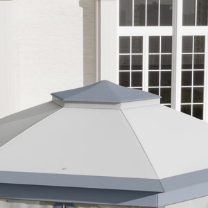 Faltpavillon 4x4m Pop-Up-Zelt Doppeldach Grau