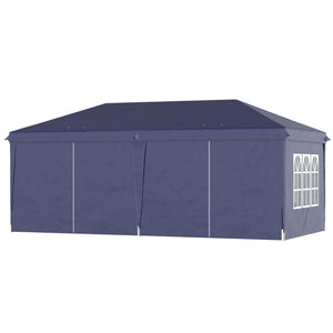 Faltpavillon 585x295m UV-Schutz mit Seitenwänden Blau