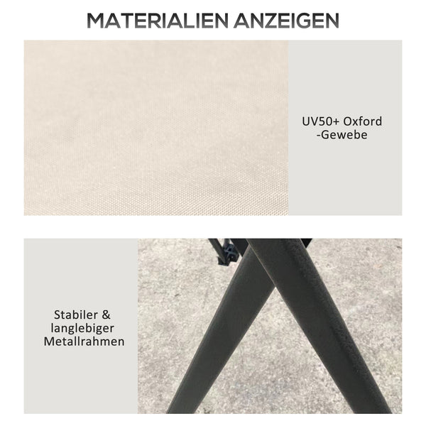 Faltpavillon höhenverstellbar mit Netzwänden 4x4m beige